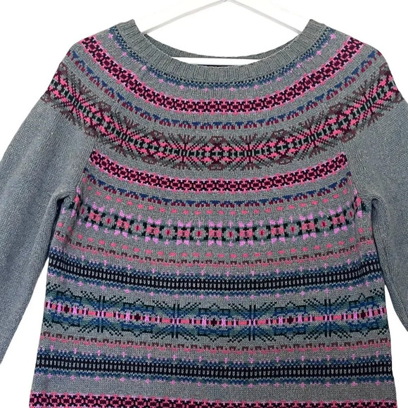 Vintage Womens RL Chaps Nordic Fair Isle Sweater Sage Green SZ M- L Cotton Blend - Picture 3 of 6